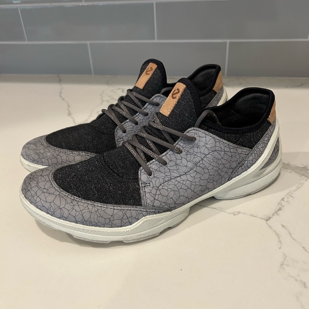 Ecco Shoes Womens 41 US‎ 10.5 Biom Street Running Sneakers Gray Leather Lace Up